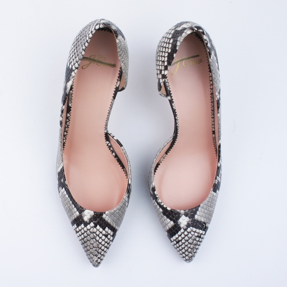 New JCREW Lucie Pumps in Snake-Embossed Leather - Picture 3 of 3